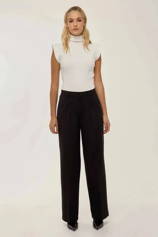 Pleated Straight Leg Pants - Hiccup