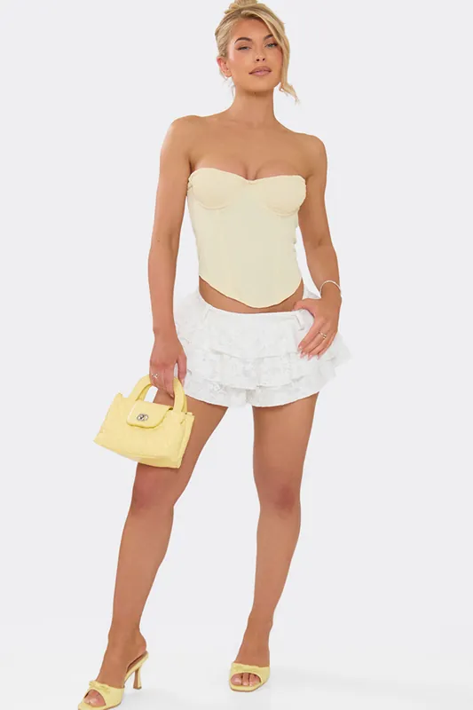 Tiered Floral Lace Shorts - EGO