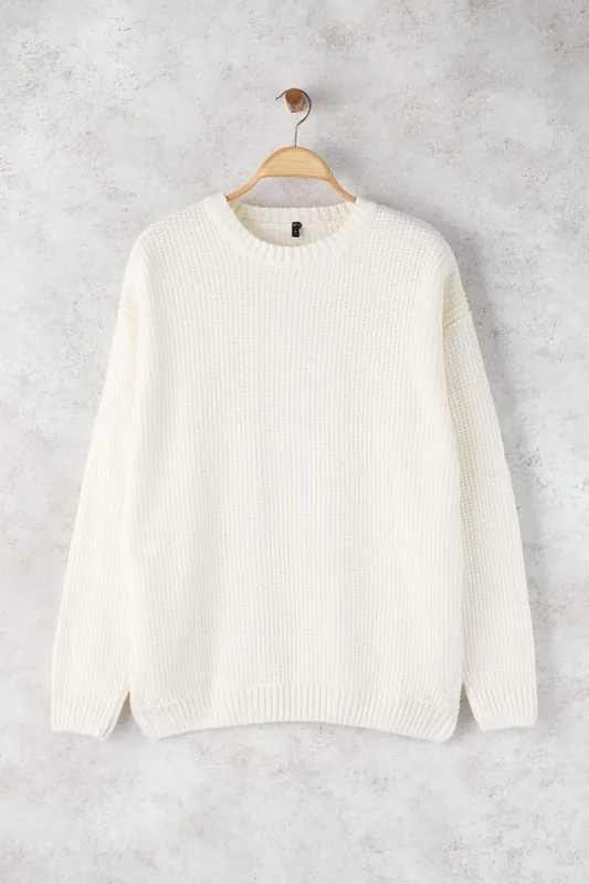 Men’s Crew Neck Textured Knit Sweater - WOVCOR