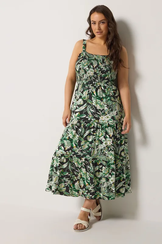 Floral Shirred Midi Dress - Yours