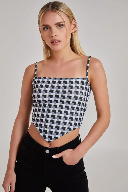 Geometric Print Cami Top - Pink Vanilla
