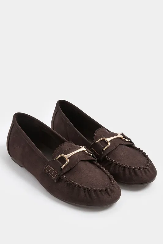 Faux Suede Loafers In Wide E & Extra Wide EEE Fit - Yours