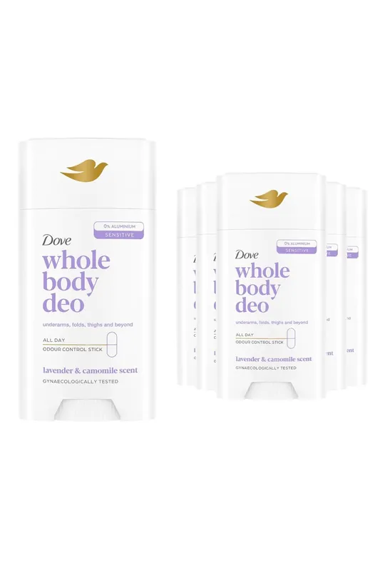 Whole Body Deodorant Stick Long Lasting Lavender & Camomile 75ml, 6pk - Dove