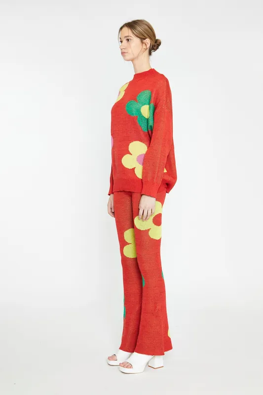 Intarsia Knit Oversized Jumper - Shnoo