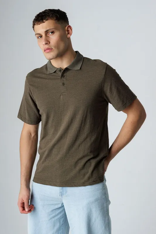 Cotton Light Knit Short Sleeve Button Polo Shirt - Influence