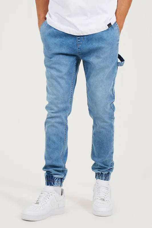 Slim Fit Cuffed Carpenter Style Jeans - Brave Soul