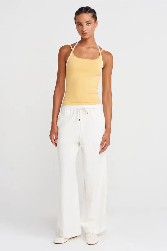 Wide-Leg Woven Trousers With Drawstring Waist