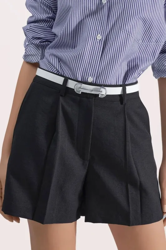 Linen Blended High Waist Pleated Short - Hiccup