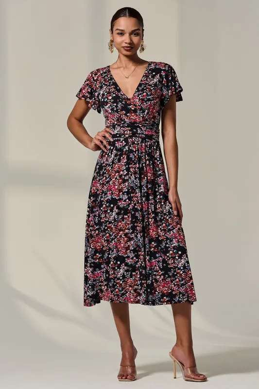 Mock Wrap Jesery Midi Dress - Jolie Moi