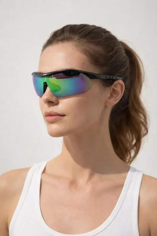 Outdoor Sports Racer Sunglasses In Black Multi With Case - SVNX