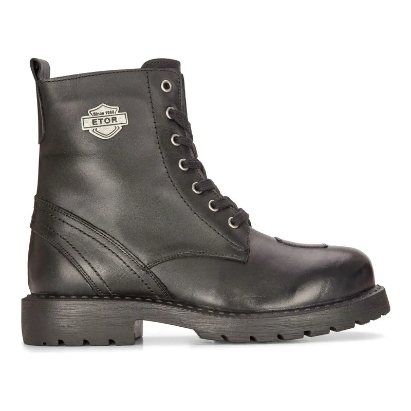 Men's Leather Military Boots Black Combat Biker Motorcycle Punk Western Boot - Infinity Leather