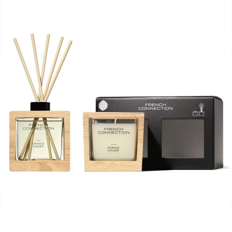 Orange & Ginger Candle & Reed Diffuser Gift Set 220g & 100ml - French Connection