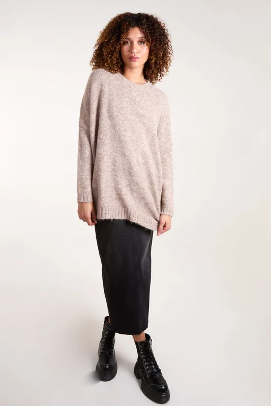 Light Brown Round Neck Jumper - Blue Vanilla