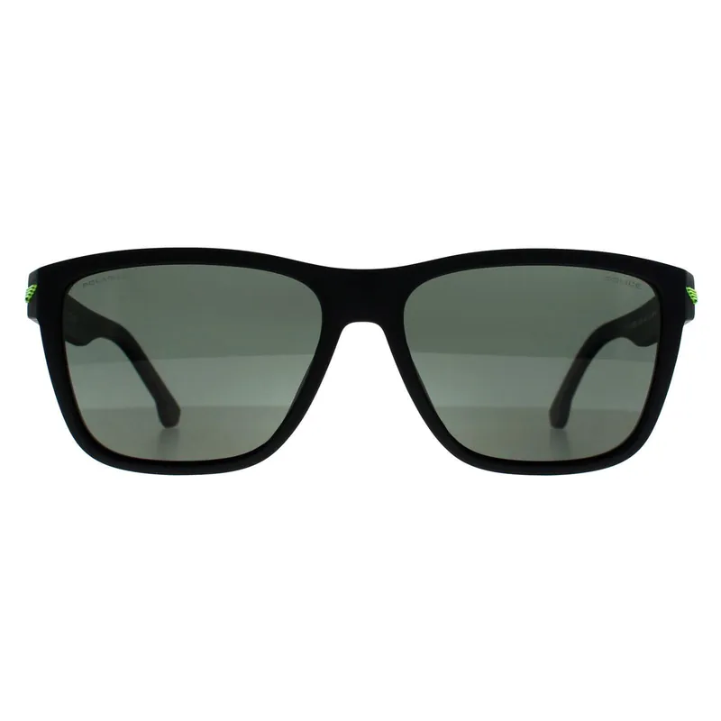 Rectangle Matte Black Grey Green Polarized SPLB38E Tailwind 3 - Police