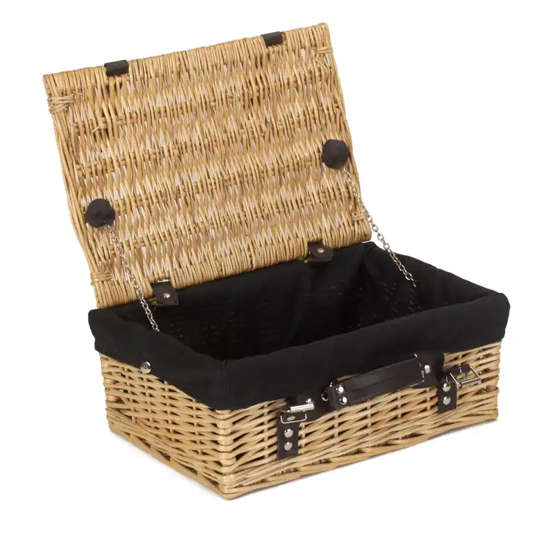 Wicker 36cm Picnic Basket with Cotton Lining - Red Hamper