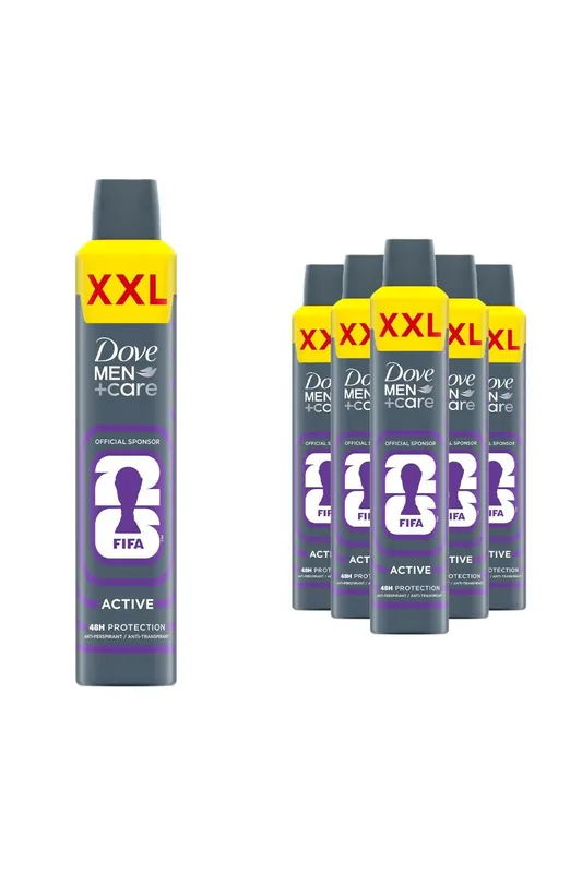 Men+Care FIFA Active XXL Anti-Perspirant Deodorant Spray 300ml, 6PK