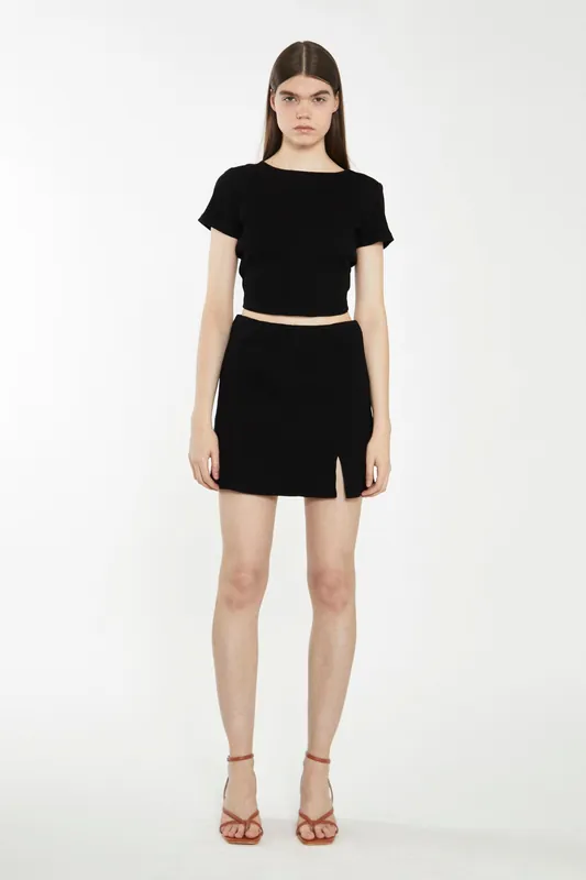 Bodycon Side Split Mini Skirt - Shnoo