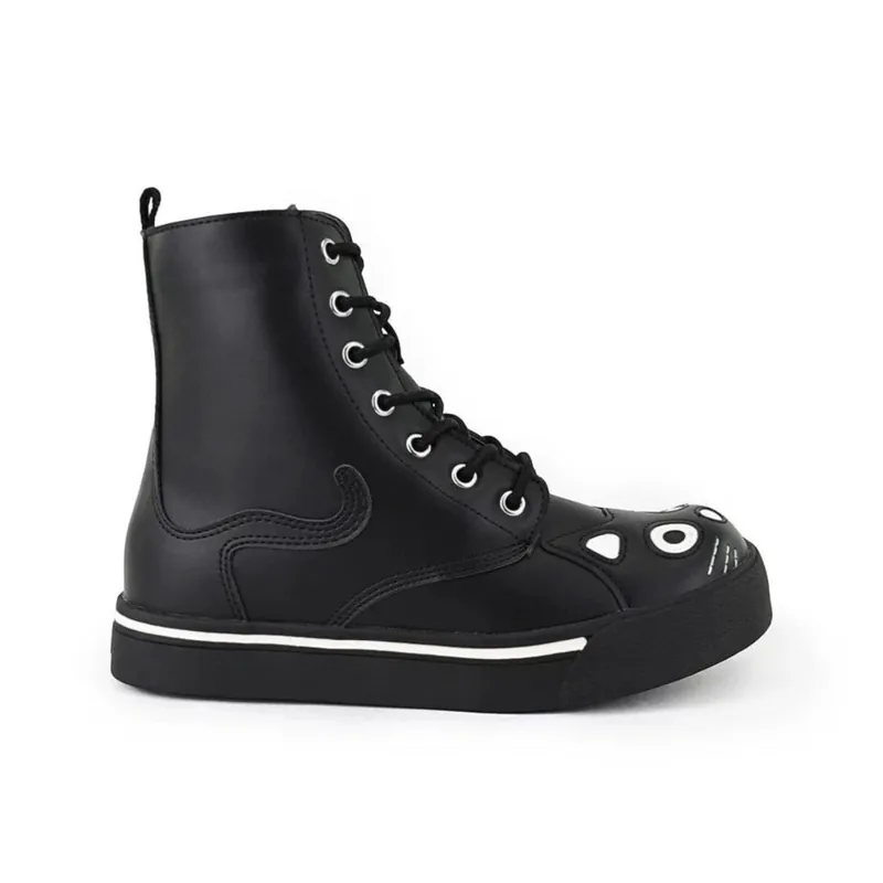 Kitty Faux Leather Combat Sneaker Boots - TruClothing