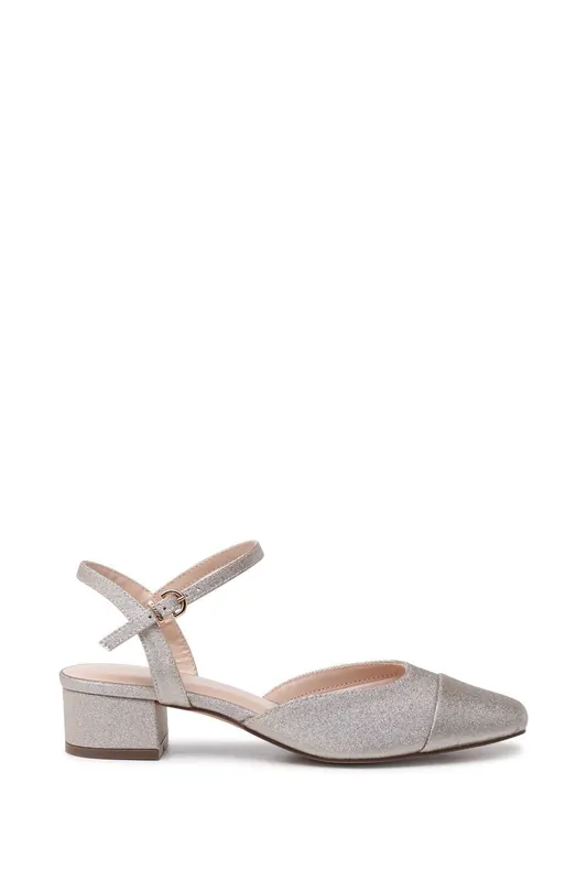 Katya' Low Heel Open Court Shoes - Paradox London