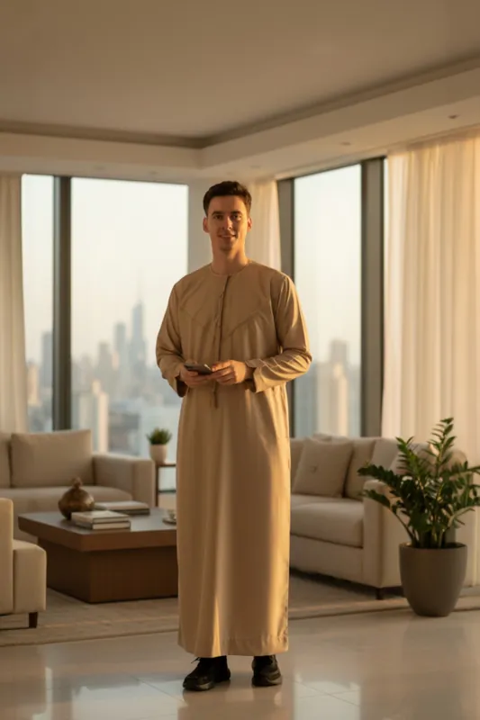 Ramadan Moroccan Jubba Robe Djellaba Eid Kaftan Thobe LFS -TT-007