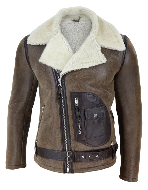 Sheepskin Cross Zip Jacket Pilot Flight - TruClothing