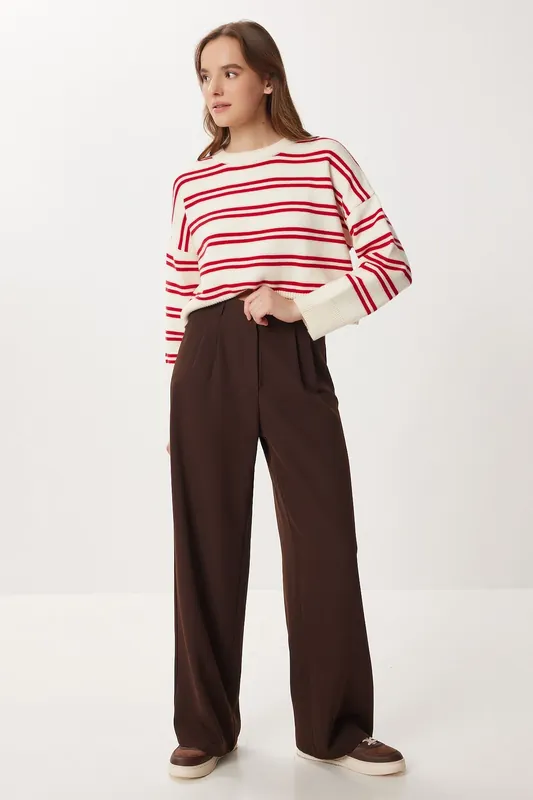 High Waist Wide Leg Palazzo Pants - Happiness Istanbul