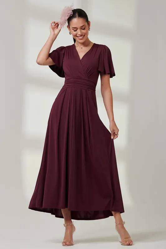 Wrap Bodice Super Smooth Jersey Maxi Dre - Jolie Moi