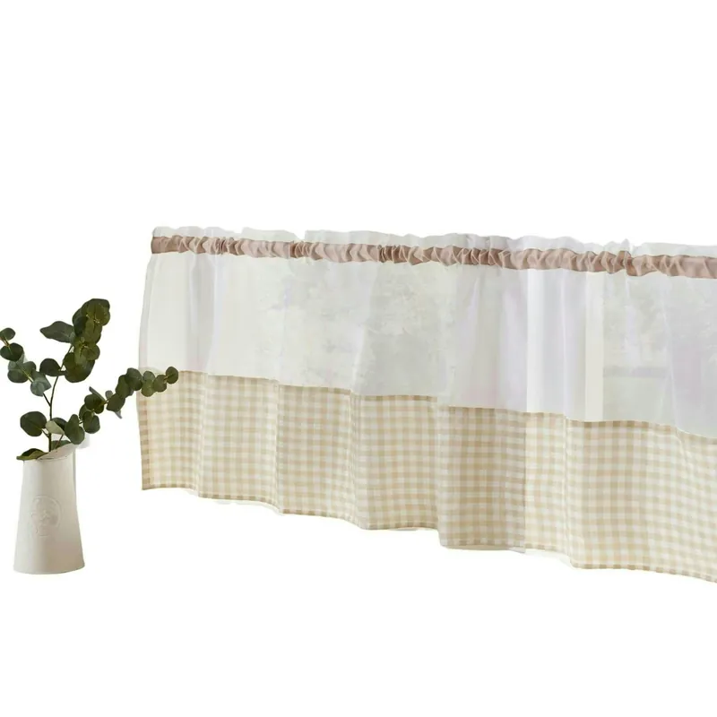 Gingham Checked Kitchen Voile Curtain Café Panels - Alan Symonds