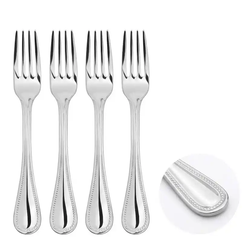 Cutlery Sets Stainless Steel 18/8 Fork 4pc Set Catering Bead - Glim & Glam