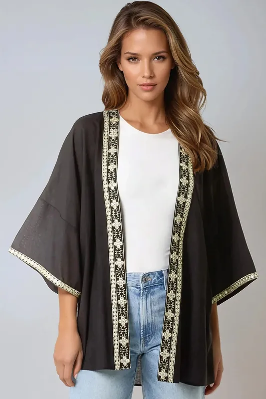 Embellished Edge Kimono - Aftershock London