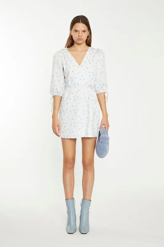 Wrap Tie Mini-Dress