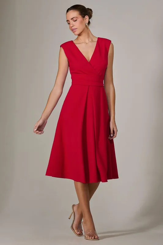 Sleeveless Tie Waist Midi Dress - Jolie Moi