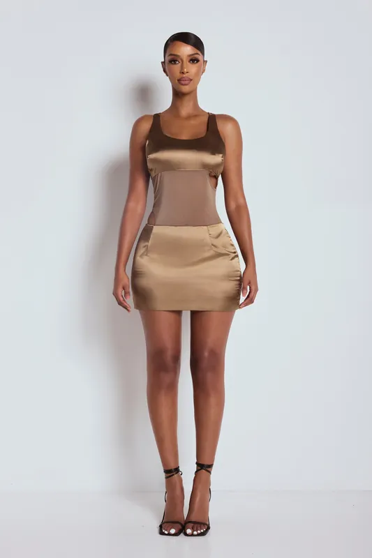The Kera Satin Mini Dress - LEMONLUNAR