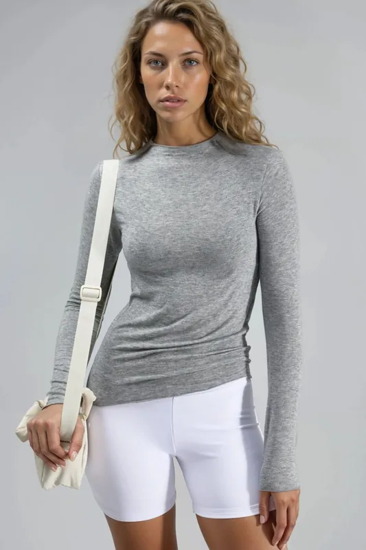 Long Sleeve Slim Fit Blouse - Busem