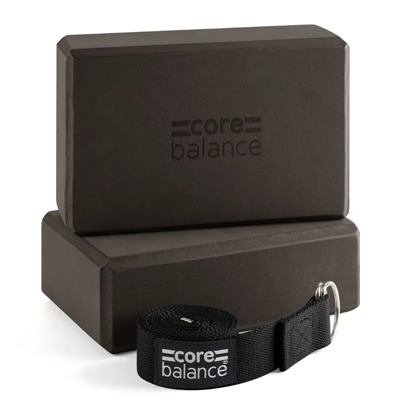Yoga Block Set EVA Foam Brick With D Ring Stretch Strap Belt Core Balance