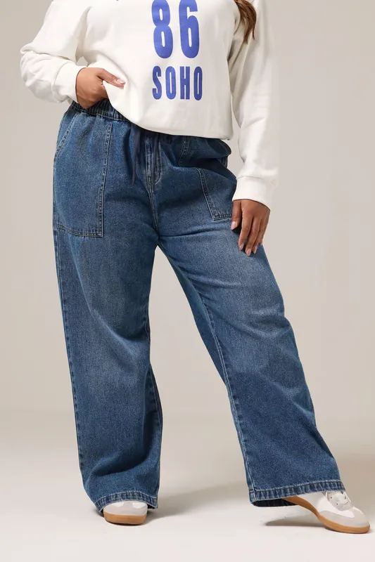 Tie Detail Denim Jeans - Yours