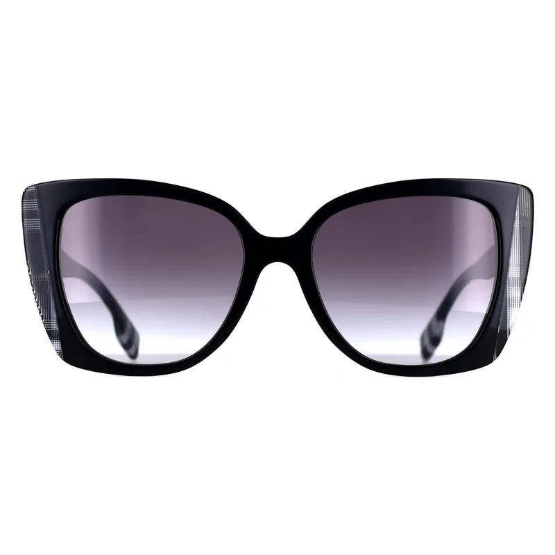 Cat Eye Black with White Black Check Grey Gradient BE4393 Meryl - Burberry