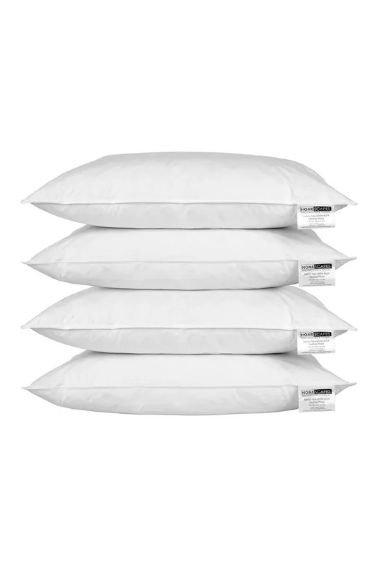 Duck Feather Pillow Pack x 4 Luxurious, Ethically Sourced Comfort - Homescapes