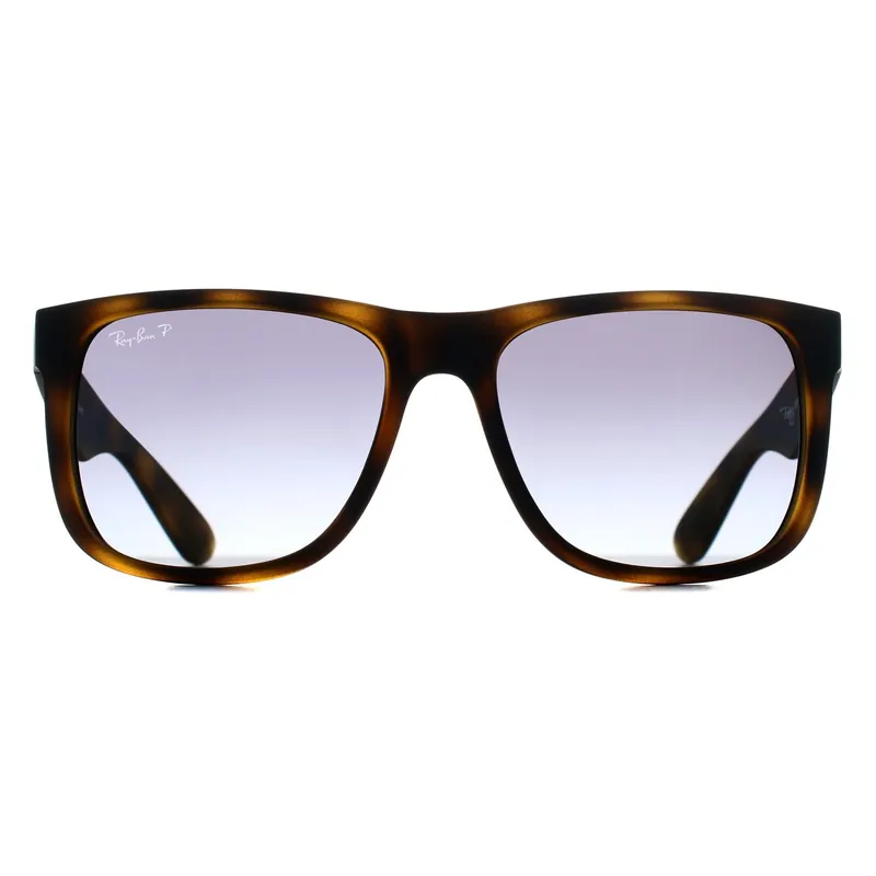 Rectangle Matte Havana Blue Gradient Polarized RB4165 Justin - Ray-Ban