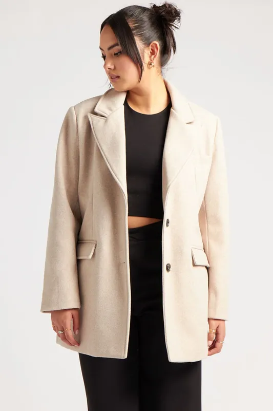 Faux Wool Blazer - Urban Bliss