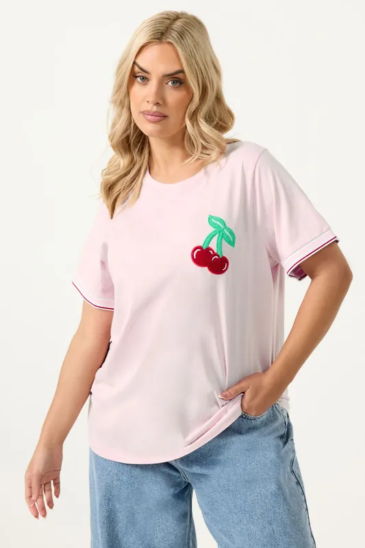 Cherry Varsity Trim T-Shirt