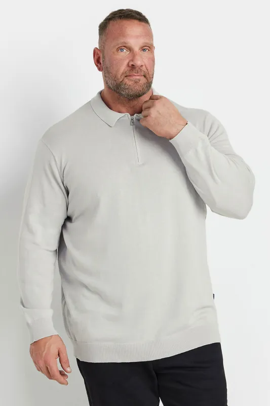 Knitted Long Sleeve Zip Polo Shirt - BadRhino