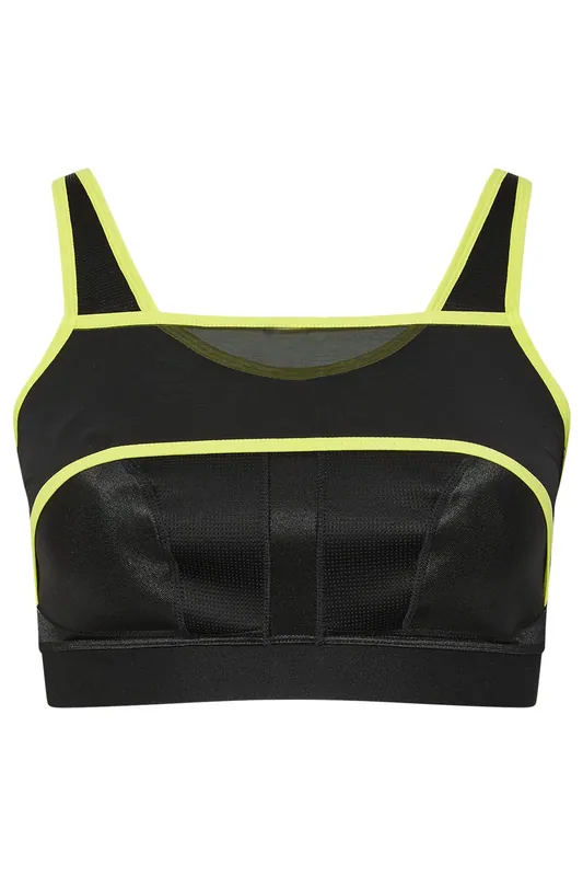 Mesh Contrast Trim Non Padded Sports Bra - Yours