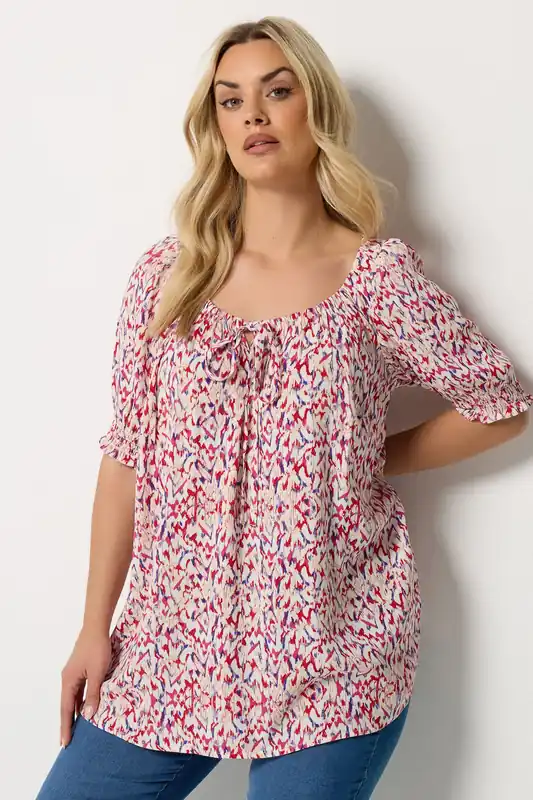 Abstract Tie Neck Blouse - Yours