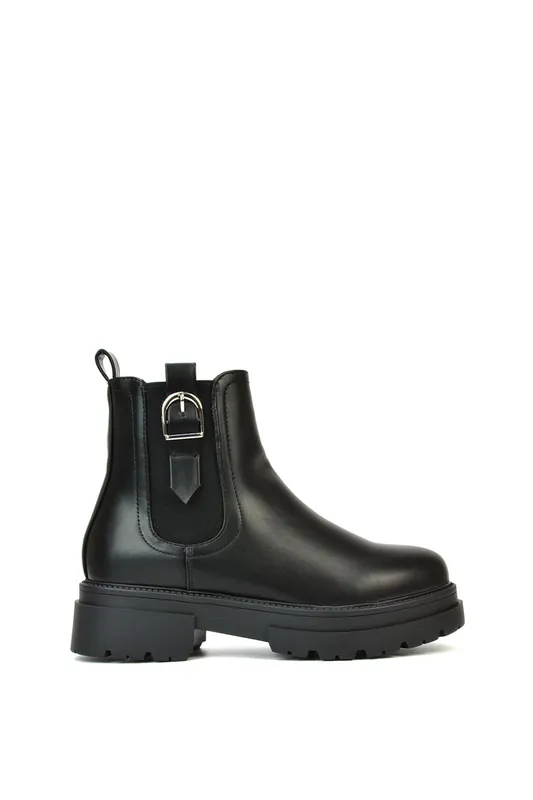 Shannon' Chunky Flat Chelsea Boots - XY London