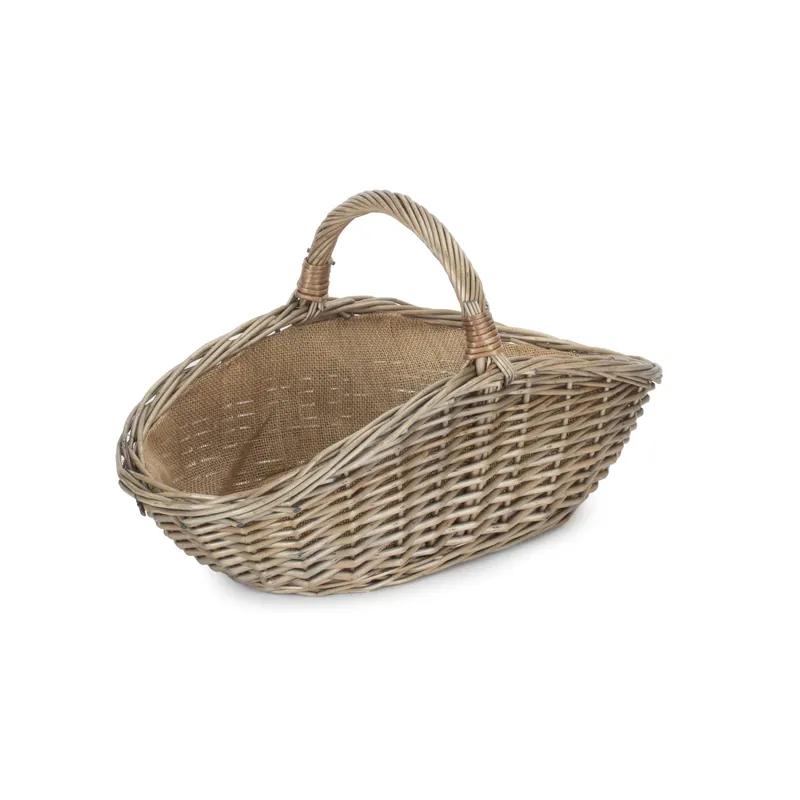 Wicker Antique Wash Harvesting Basket - Red Hamper