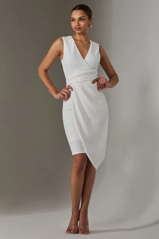 Sleeveless Wrap Front Midi Dress - Jolie Moi