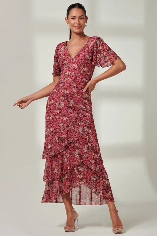Daleysa Frill Hem Mesh Maxi Dress - Jolie Moi