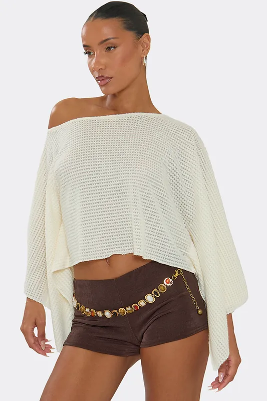Three Quarter Sleeve Off The Shoulder Top - EGO