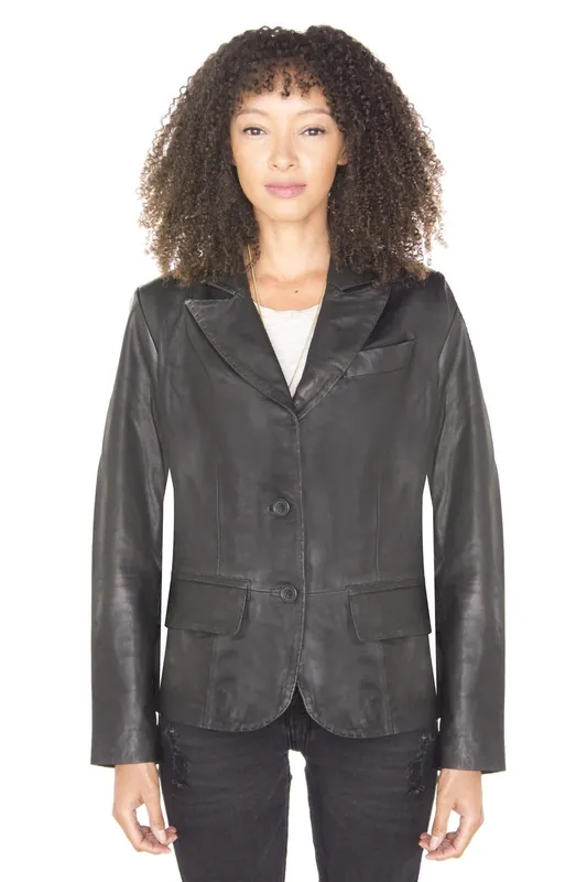 Leather Blazer Jacket-Seregno